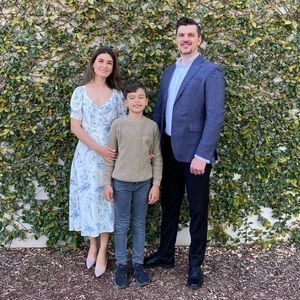 Midi baby blue floral dress